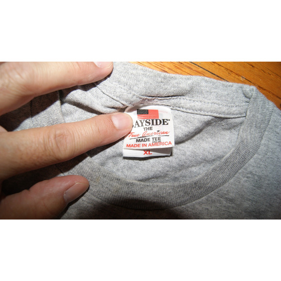 Bayside US NAVY College TShirt Mens Size XL Cotton USA Made Gray - Picture 4 of 8